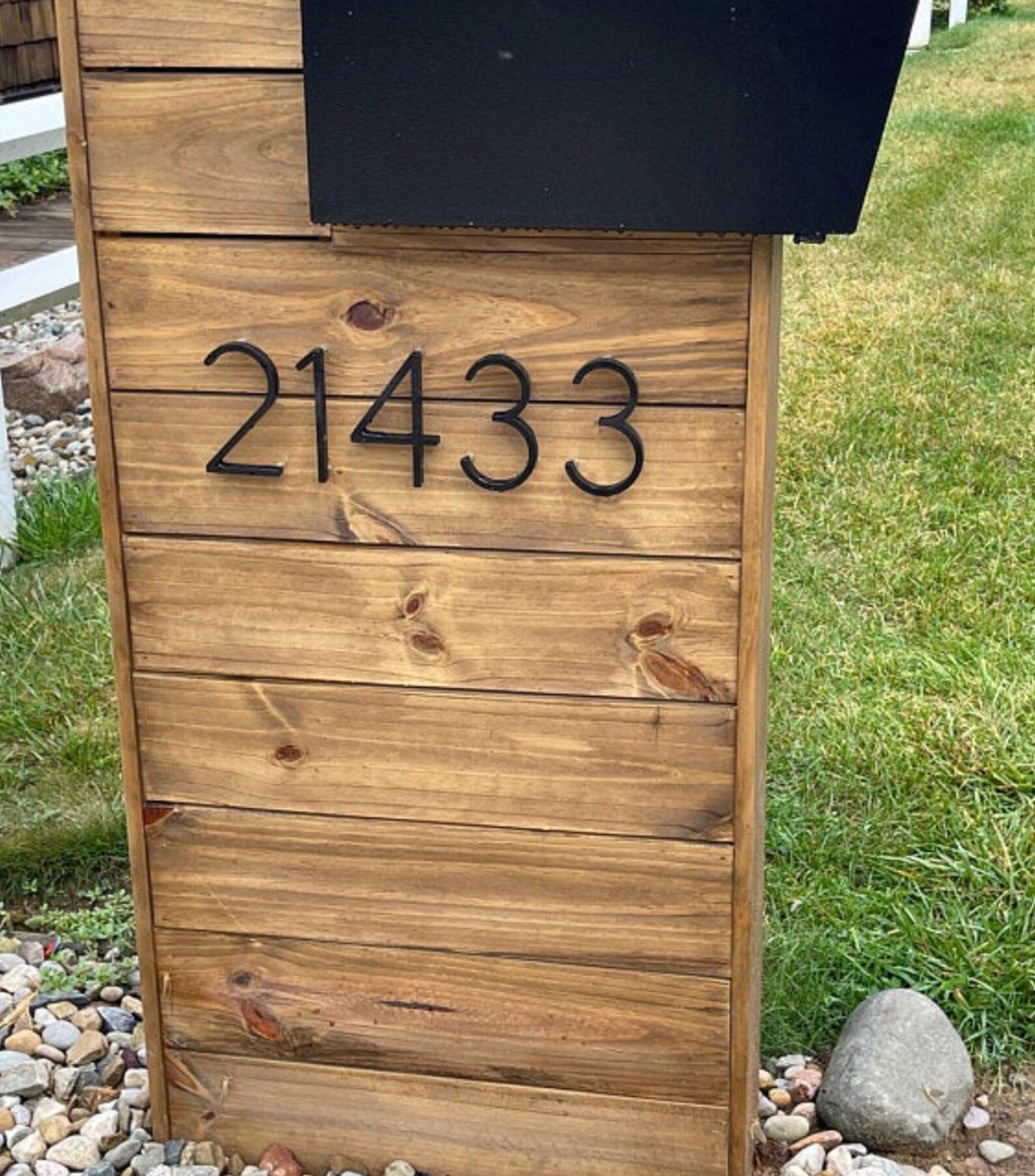 Modern Mid Century Wooden Mailbox Post Etsy