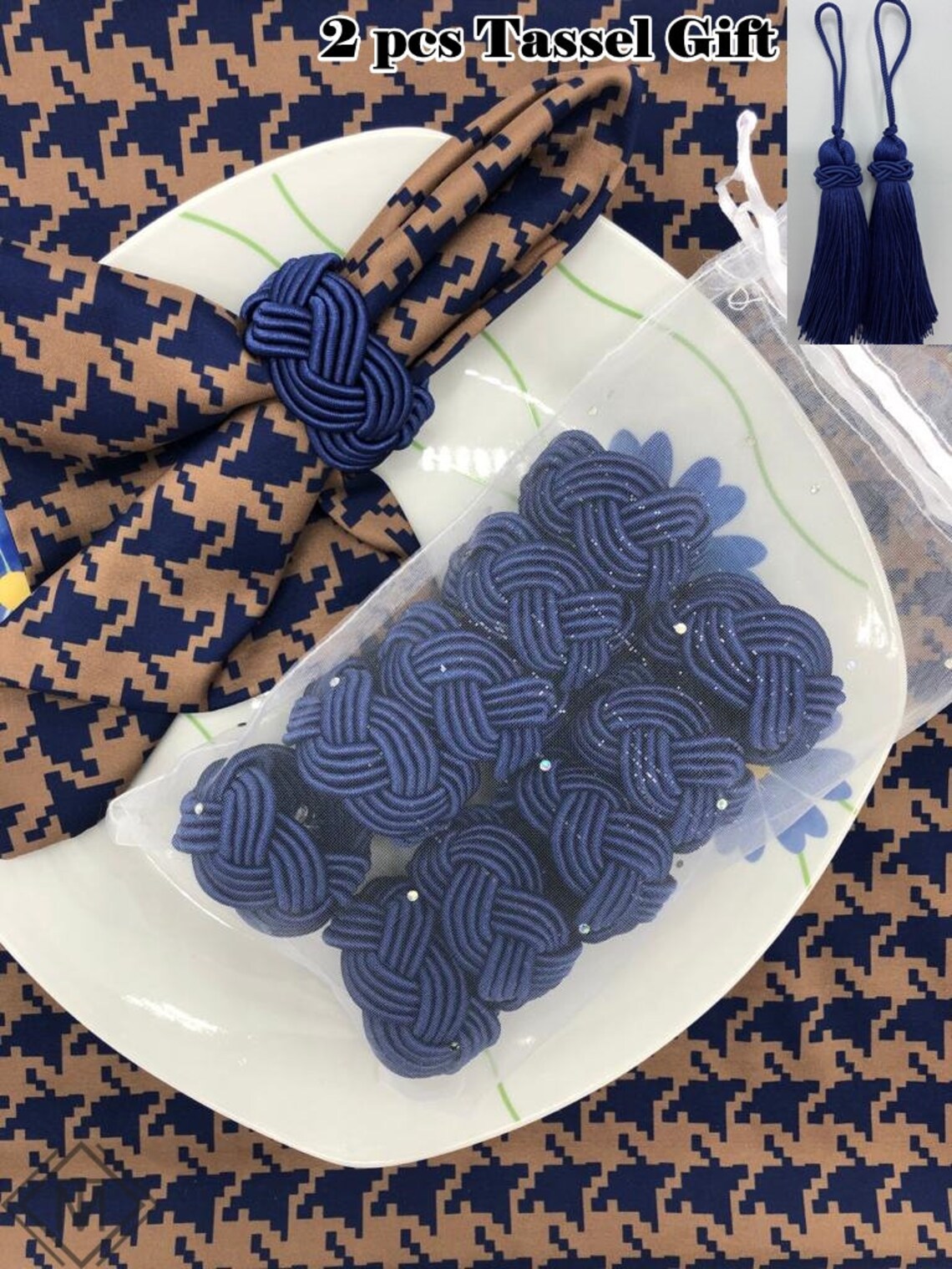 Navy blue color Napkin Rings Handmade napkin rings Sailer Etsy