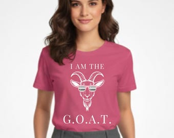 I Am The GOAT Greatest Of All Time Goat Graphic Tee Funny Sunglasses Shirt