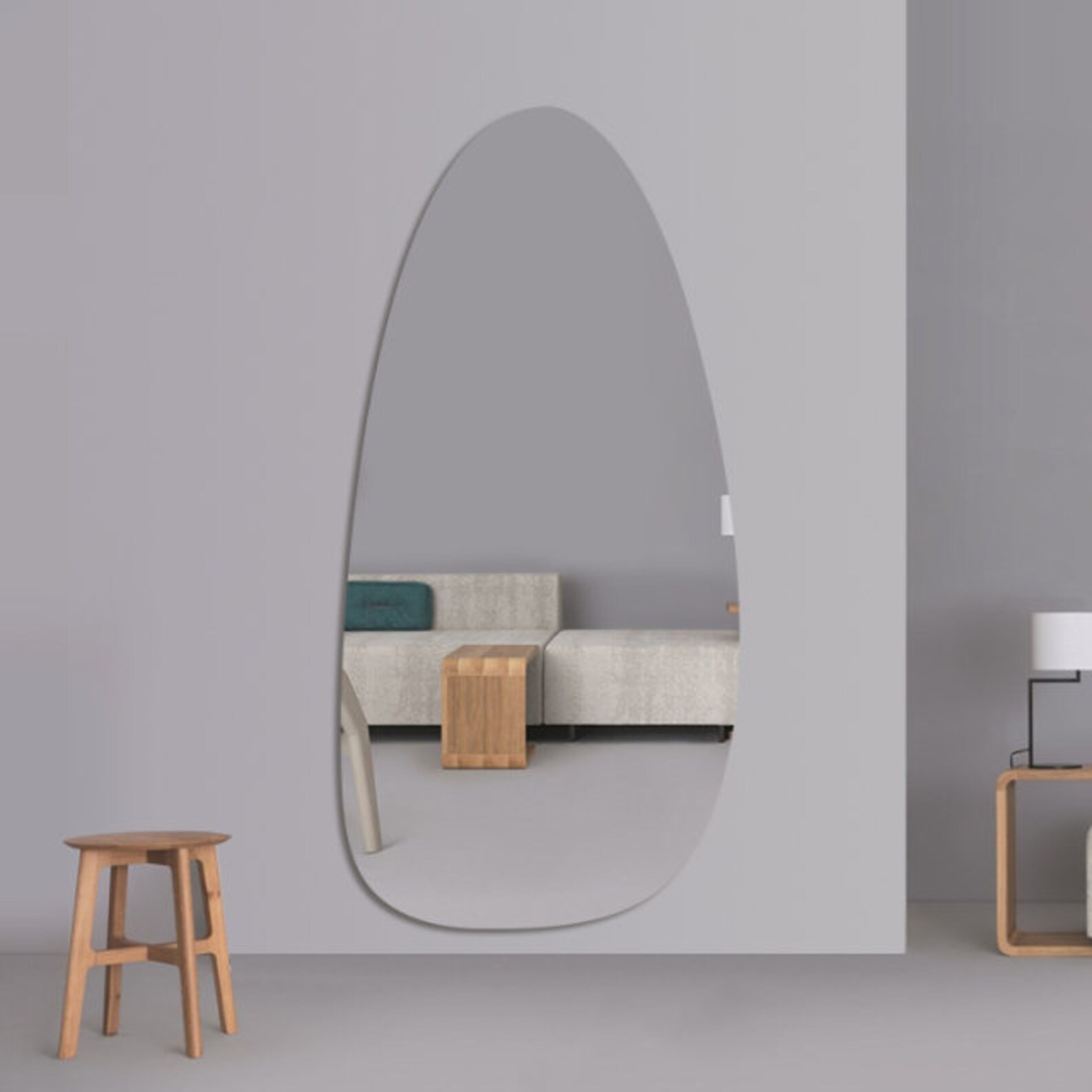 Asymmetric Tall Mirror Irregular Mirror Design Decorative Etsy