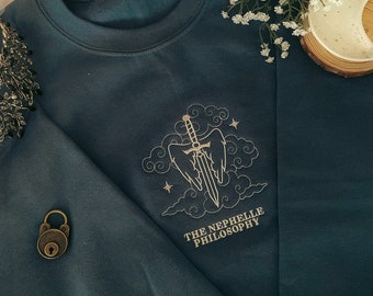 Nephelle Philosophy Embroidered Crewneck Sweatshirt: ACOTAR Bookish Merch