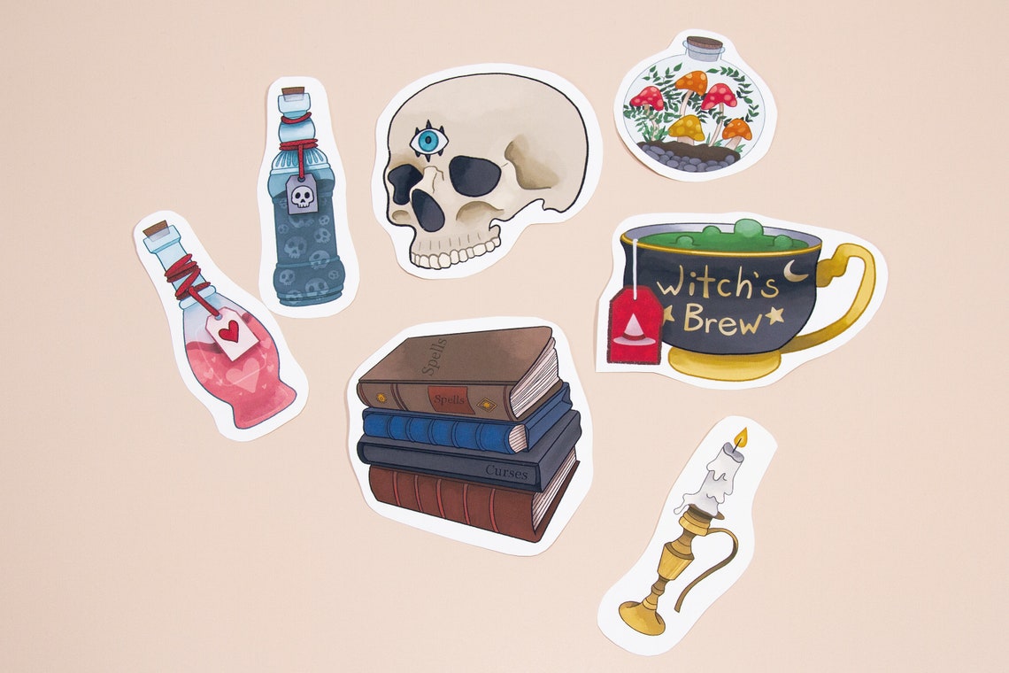 Witch Vinyl Stickers sticker pack Aesthetic Sticker Laptop Etsy