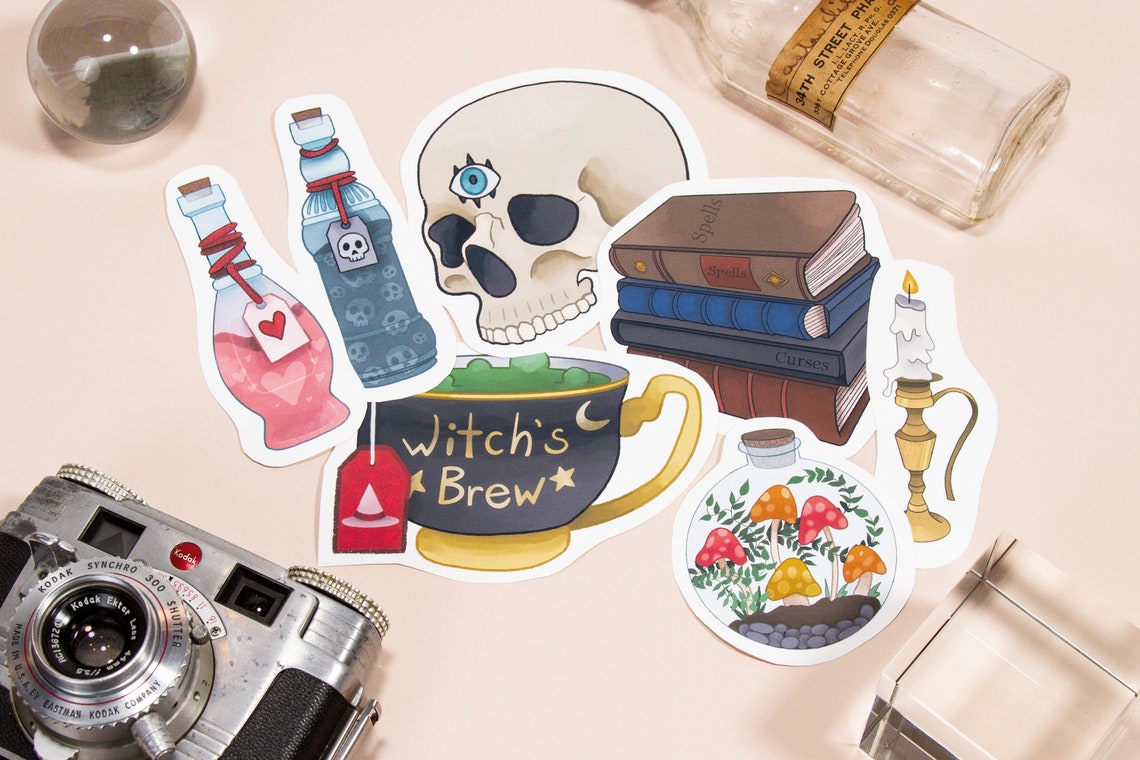 Witch Vinyl Stickers sticker pack Aesthetic Sticker Laptop Etsy