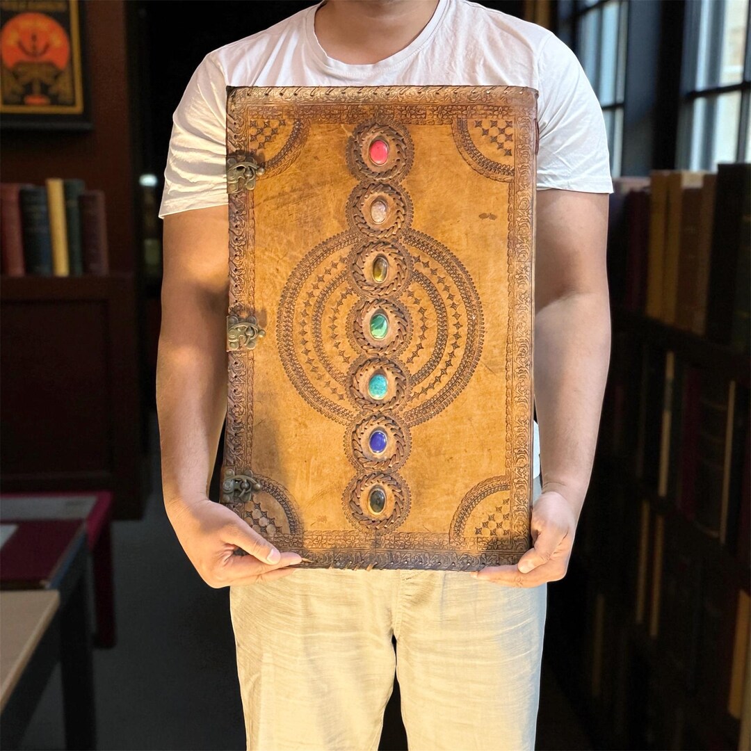 Large Leather Book of Shadows – Handmade Grimoire Journal for Spells ...