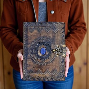 Witchcraft Grimoire Book of Shadows Journal | Vintage Leather Spell Book | Wiccan Pagan Magic Notebook | Witch Gifts | Occult Decor
