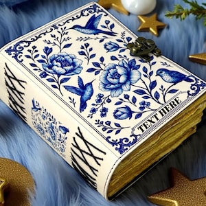 Personalized Leather Grimoire: Moon Tree Book of Shadows - Vintage Deckle Edge