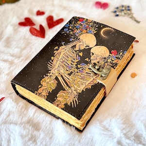 The Lovers Leather Journal: Handmade Deckle Edge Book of Shadows