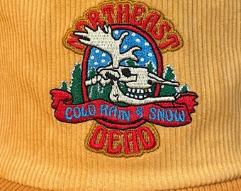 Northeast Dead Moose Skull Cap Corduroy Grateful Dead Snapback Trucker Hat 5 Panel Embroidered