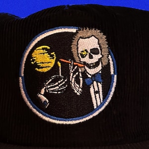 Cotton Corduroy Cap Hat Headwear Grateful Dead Trucker 5 Panel Flat Brim Black Embroidered Skeleton Cigar Gratefuldead Saturday Night XL