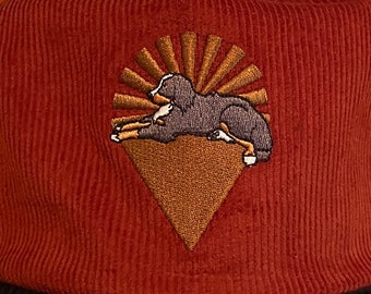 Embroidered Bernese Mountain Dog Corduroy Hat - Cats Under the Stars Tribute