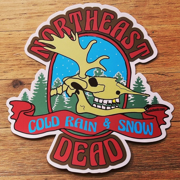 3X Northeast Dead Sticker Pack 4" Dankbare Moosehead Skeleton Moose Set van 3 Gratefuldead Decal Hippie Bomen