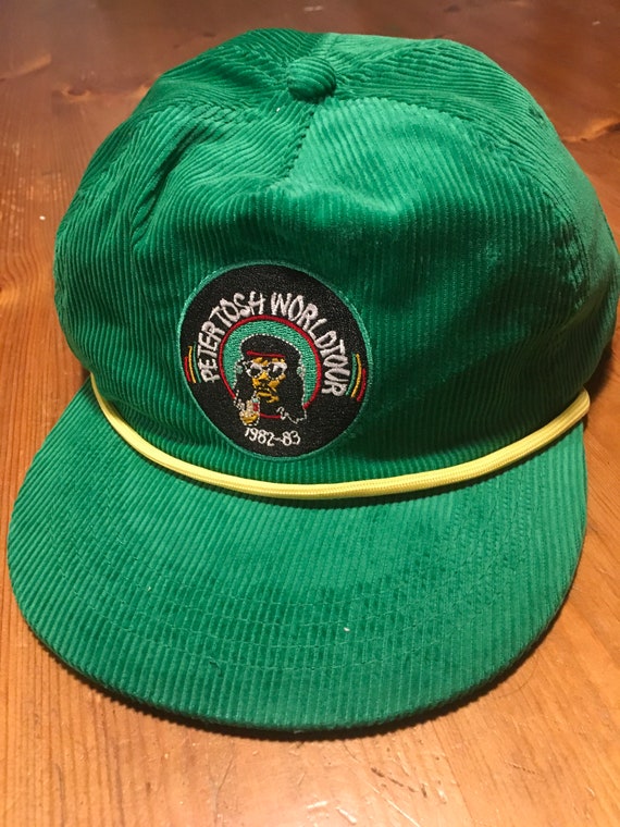 Corduroy Snap Back Hat Peter Tosh World Tour Green Reggae Bob | Etsy