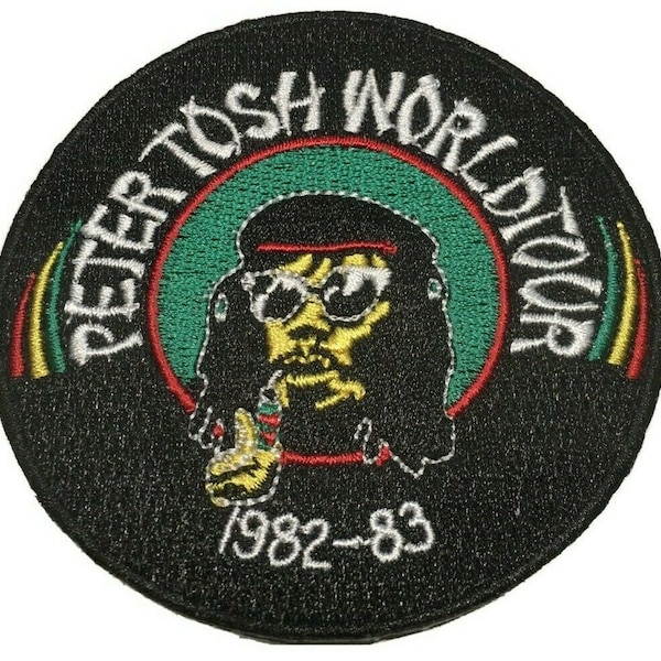 Peter Tosh World Tour Iron on Patch Embroidered 3" Reggae Music Rasta Bob Marley Festival Hippie Stoner Weed Wailers Jamaica 420 Marijuana