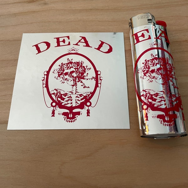 Zig Zag Bertha Chrome 2.75" Lighter Sticker Pack of 3 Grateful Dead Steal Your Face Stoner Decal Chronic Deadhead Red Jam Band Laptop Tour