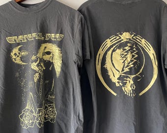 Deadhead T-Shirt 2 Sided Print Psychedelic Grateful Dead Company Shakedown Street Parking Lot T-Shirt M L XL 2XL 3XL 4XL Comfort Colors