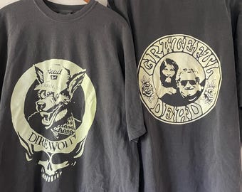 Deadhead T-Shirt 2 Sided Print Psychedelic Grateful Dead Company Shakedown Street Parking Lot T-Shirt M L XL 2XL 3XL 4XL Comfort Colors