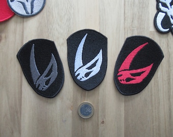 Escudo de la calavera de Muldhorn - Parche mandaloriano: aplique termoadhesivo bordado