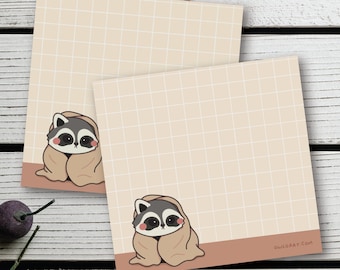 Cozy Raccoon Sticky Notes | Stationery | Memo pads