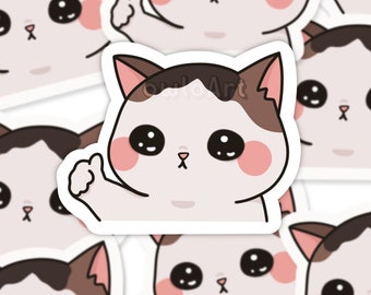 Thumb Up Cat Sticker | Cat Meme | Waterproof Sticker | Stickers for laptop, journal, notebooks