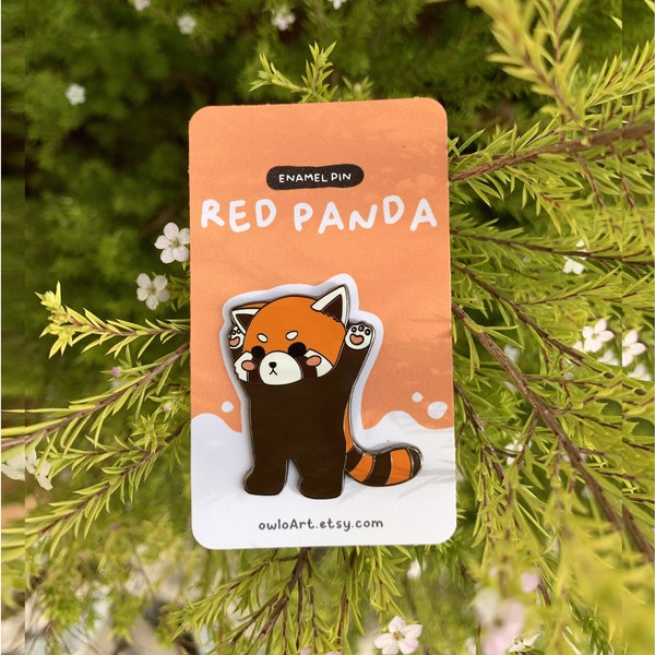 Niedlicher roter Panda Pin | Hard Enamel Anstecker für Jacke, Jeans und Tasche