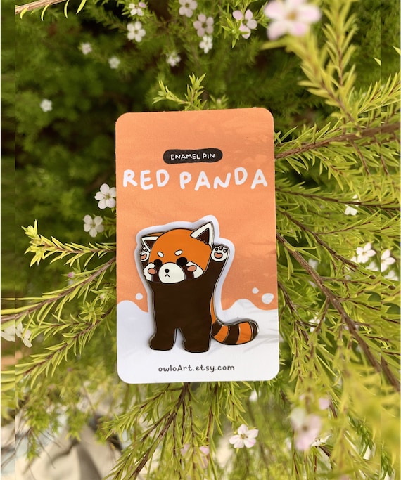 Cute Red Panda Pin Hard Enamel Pin for jacket jeans and tote bag