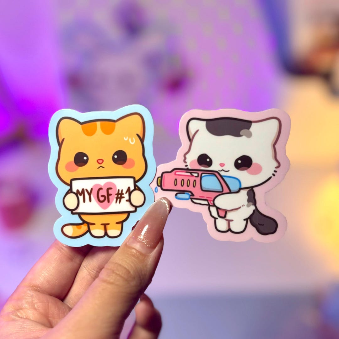 My Girlfriend #1 Couple Sticker | Waterproof Matte Sticker | Cute Cats ...