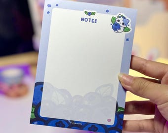 Blueberry Cat Notes Memo Pad 4x5.5 | Stationery | Memo pads