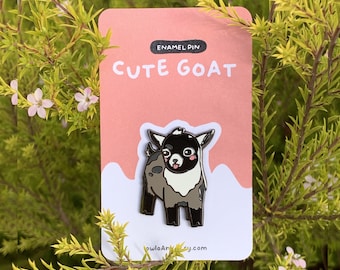 Cute Goat Pin | Dwarf Goat Pin | Hard Enamel Pin for jacket, jeans and tote bag