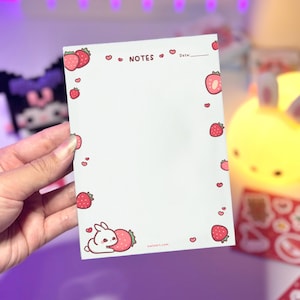 Strawbunny Memo Pad 4x5.5 | Stationery | Memo pads