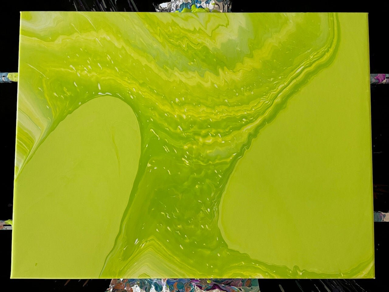 Energetic Lime Green Abstract Acrylic Painting Original 1 of Etsy