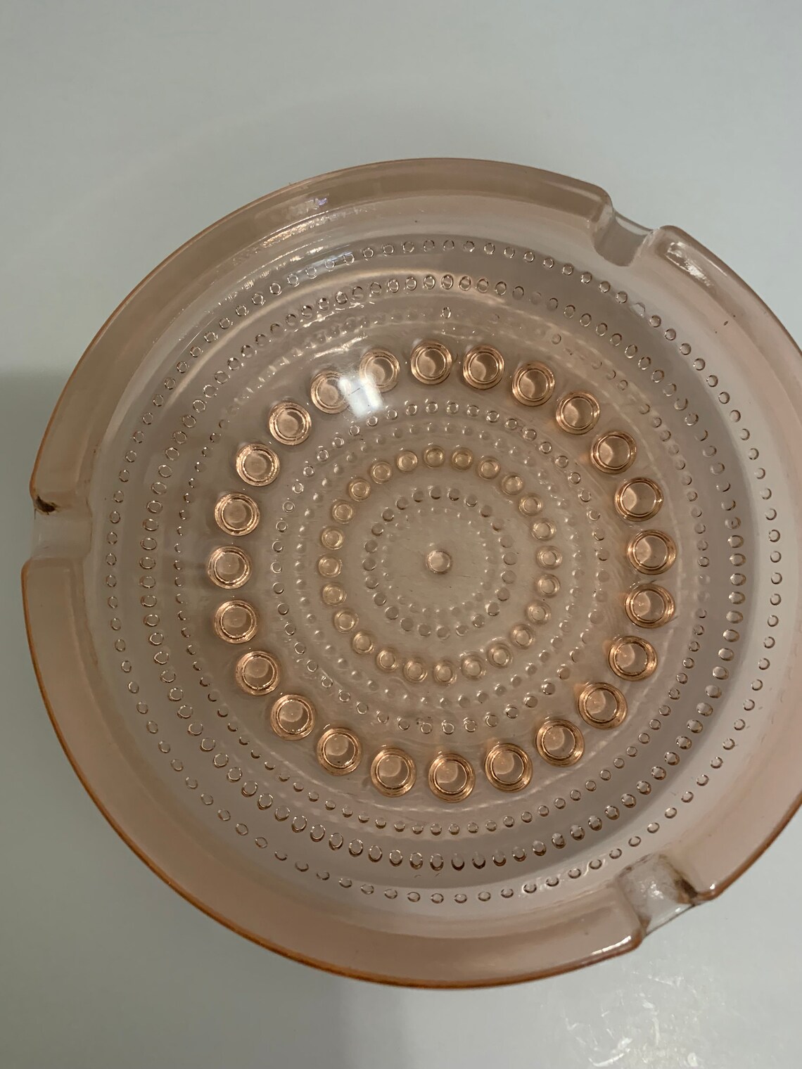Vintage Pink Hobnail Depression Glass Ashtray Retro Etsy