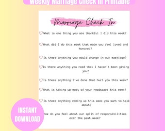 Marriage Check In Printable