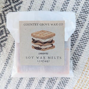 smores scented soy wax melts, food wax melts