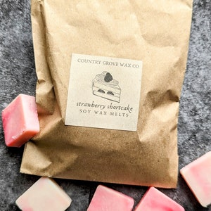 strawberry shortcake wax melt, sweet food scent, for wax warmers, romantic gift for girlfriend, wax tart, bakery wax melts