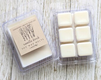 Vanilla Birch Soy Wax Melts: Earthy Woods Aroma, Home Fragrance Cubes