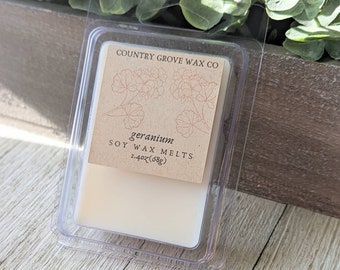 Floral geranium flower wax melt for wax warmers, strong scent