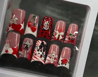 WILD CHERRY press-on nail set