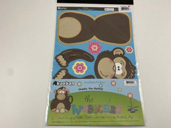 Wobblers Set of 6 Kanban Paper Craft Toppers, Gina the Giraffe Eva the  Elephant Priscilla the Pig Daisy the Cow Hip-hop Henry Cheeky Monkey 