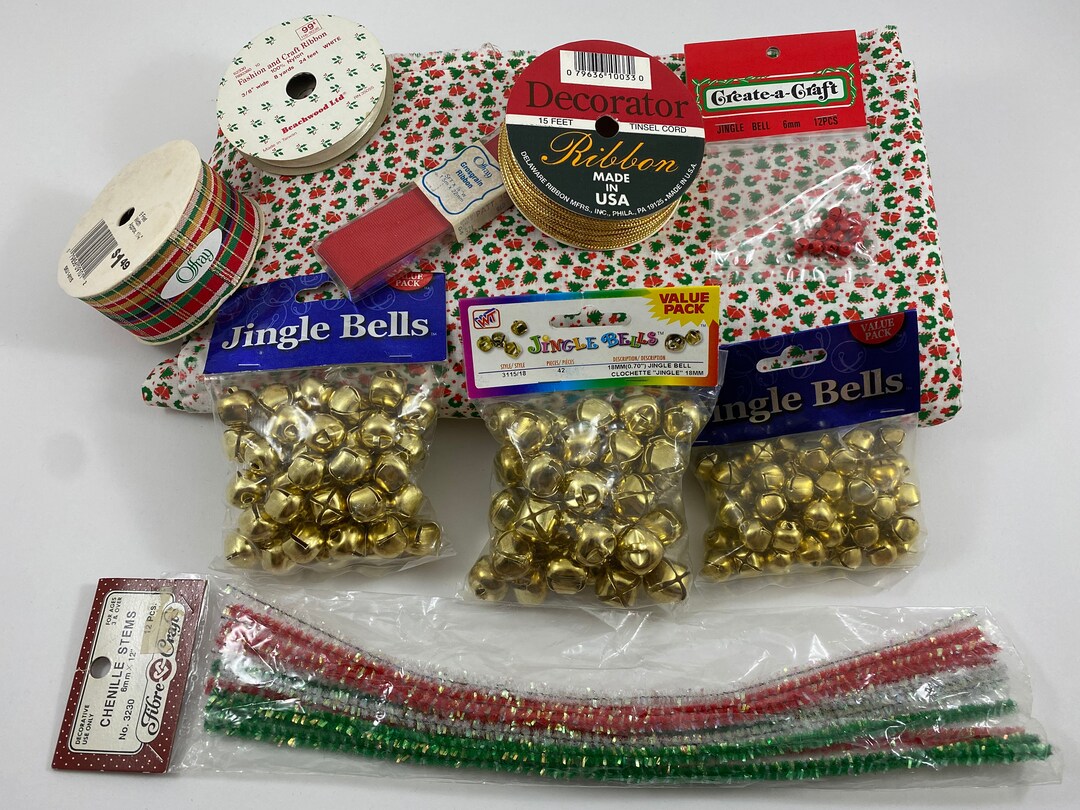 Vintage Christmas Craft Supplies, Westrim Jingle Bells, 18mm, 15mm