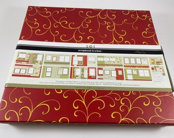 Holiday Scrapbook Kit in a box with Album totaling over 200 pieces! S.E.I. Holly Lane