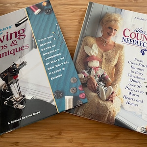 Rodale Sewing and Craft Book Set, 2 Hardcover Vintage Like New, Alma Lynne&#39;s Country Needlecrafts, Expert&#39;s Book of Sewing Tips & Techniques