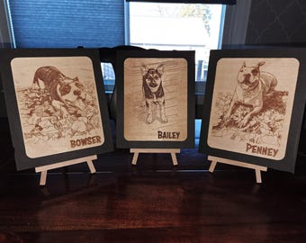 Wooden Dog Photo Frames: Rustic Personalized Pet Decor