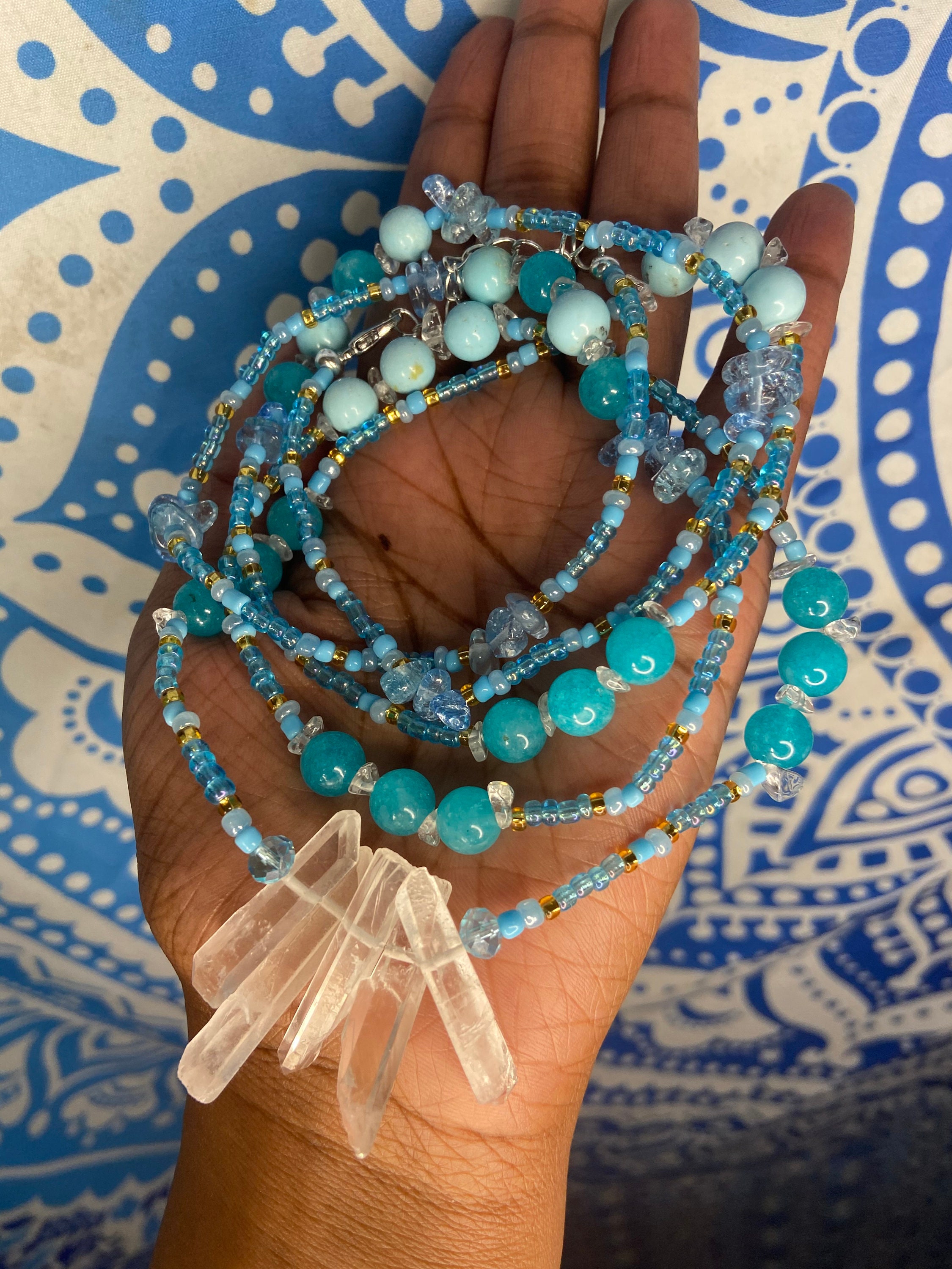 Crystal Waist Beads Turquoise Amazonite Waist BeadsCrystal Etsy