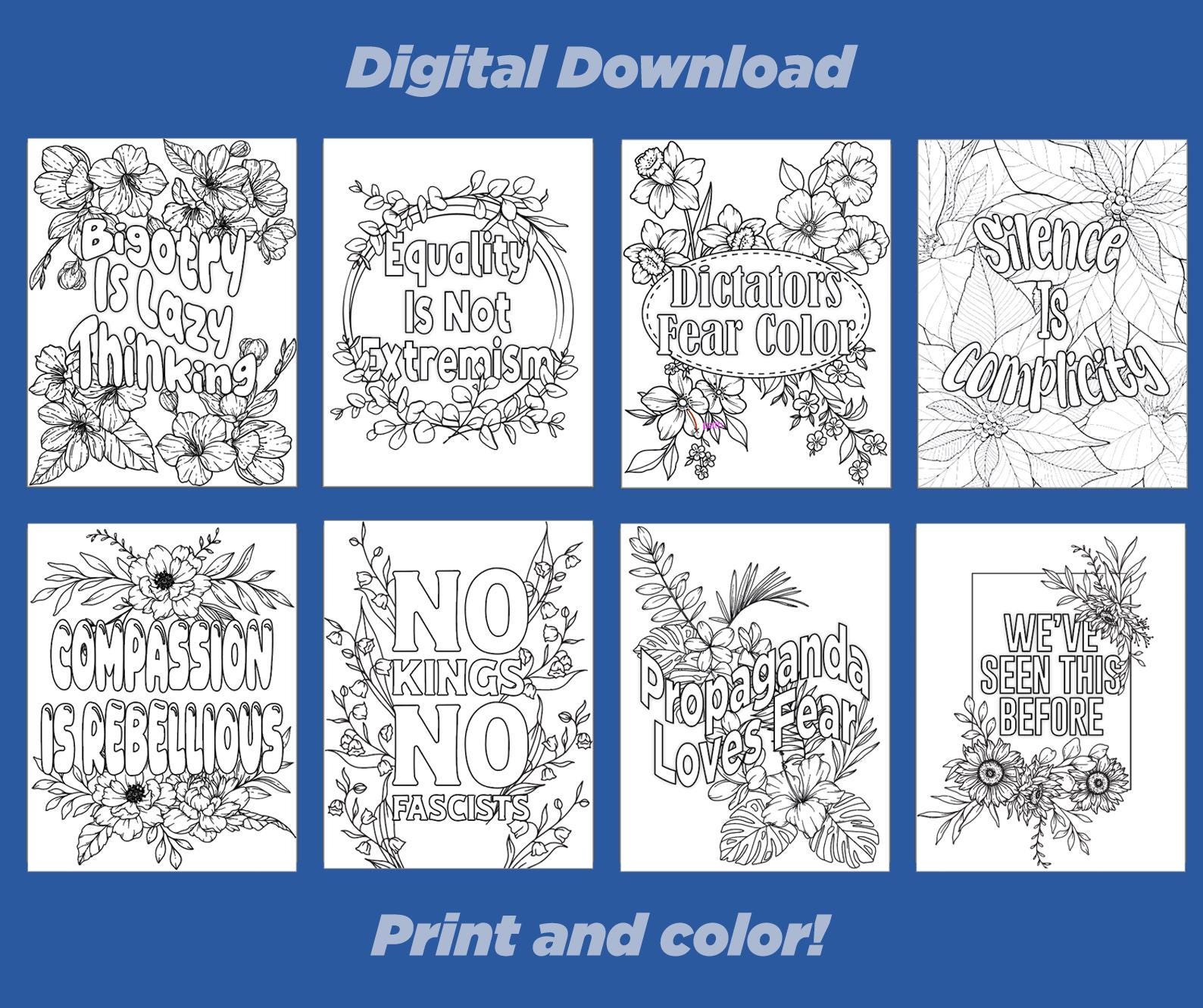 Adult Coloring Pages [digital Download] Reduce Stress by Coloring ...