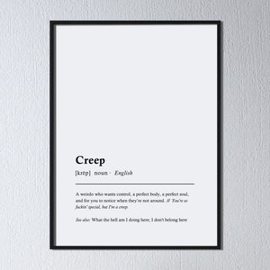 Definition wall art · creep · 90s art print