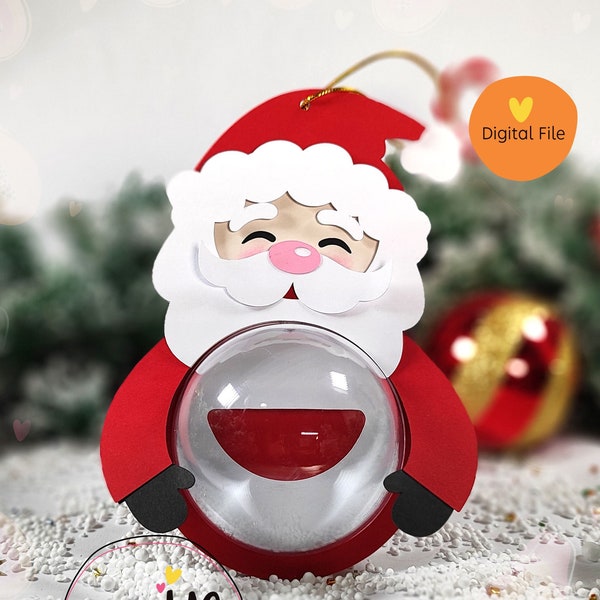 Cut File Santa Claus Candy Holder/ Dôme taille 8cm/ système d'ouverture et de fermeture