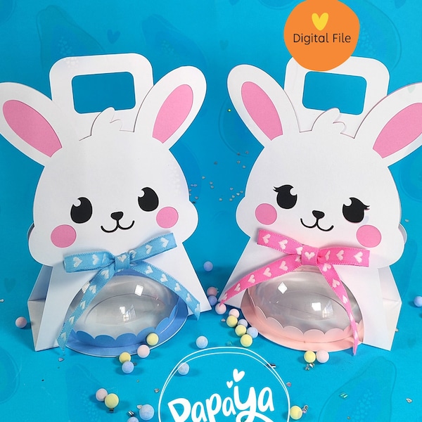 Cut File Bunnies Candy Holders / Taille du dôme 8cm / système d’ouverture et de fermeture