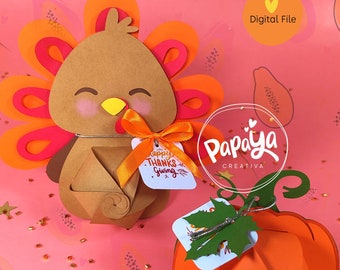 Cut File Set Turkey and pumpkin Holder/ Thanksgiving Day
