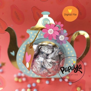 Tea DIGITAL FILE Candy Holder/ Dome size 8cm/ Open and close system