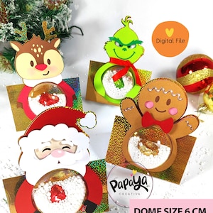 Cut File Set Candy Holder & Card Xmas Theme/ Dome size 60mm